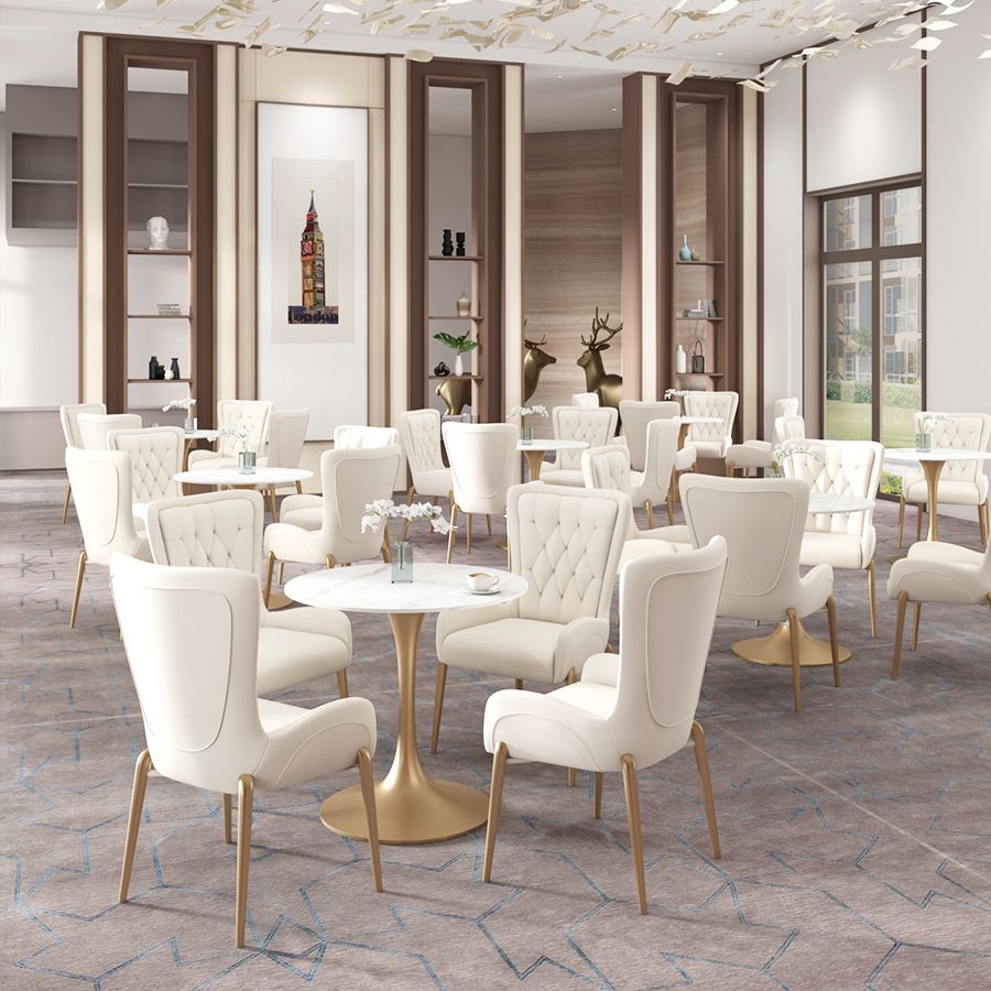 Moderne 1/5 Stücke Essberg runden Stein Esstisch für Esszimmercafé