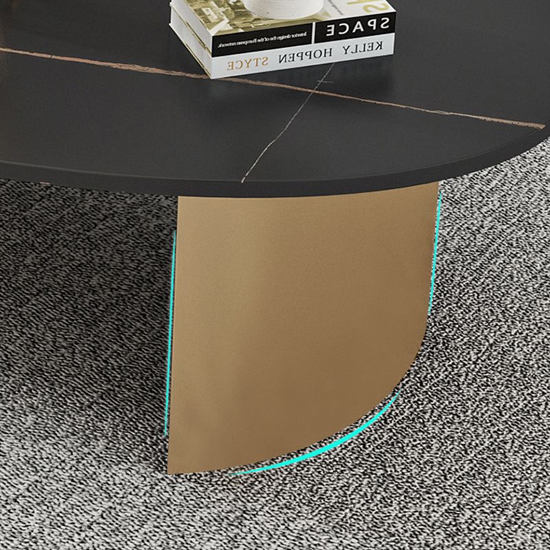 Glam Slate Koffiecocktailtafel Ovale cocktailtafel voor de woonkamer