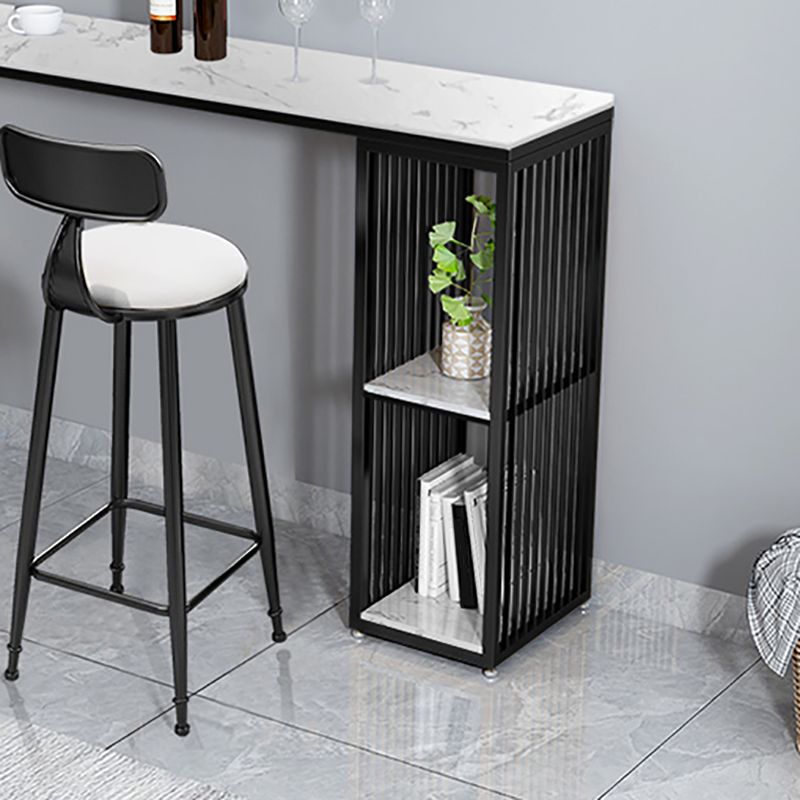 Modern Bar Table Set 1/3 Pieces Faux Marble Counter Table with Upholstered Stools Clearhalo 'Bar Furniture' 'furn' 'furn_home_bar_bar_sets' 'Furniture' 'Home Bars & Bar Sets' 'home_bar_bar_sets' 'Kitchen & Dining Furniture' 1200x1200_944b1bf6-47a8-4595-b144-7ea583d6acaf