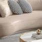 Contemporary Solid Color Sofa Upholstered Wool and Faux Leather Sofa