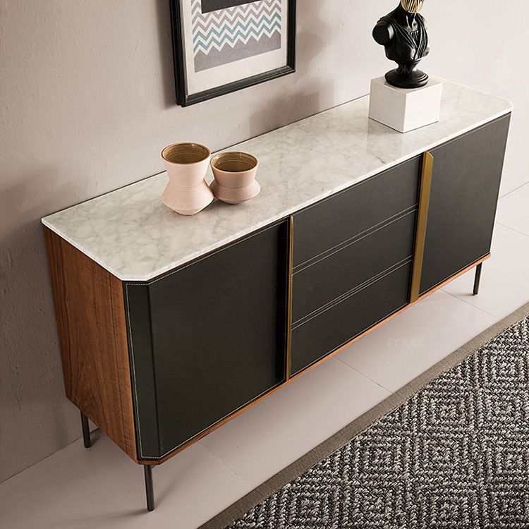Glam Sideboard Wood Server Gabinet con spazio per la sala da pranzo
