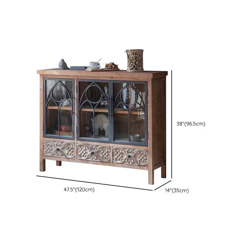 Traditional Display Stand Solid Wood Hutch Cabinet with Doors for Dining Room Clearhalo 'Display & China Cabinets' 'display_china_cabinets' 'furn' 'furn_display_china_cabinets' 'Furniture' 'Kitchen & Dining Furniture' 1200x1200_944e40dc-3510-4562-966f-b93dcd746787