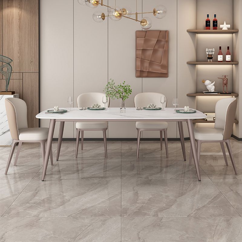 Nordic Glam Sintered Stone Dining Table Set 1/2/5/7 Pieces Dining Set for Kitchen Clearhalo 'Dining Room Sets' 'Dining Tables & Seating' 'dining_room_set' 'furn' 'furn_dining_room_set' 'Furniture' 'furniture_dining_room_set' 'Kitchen & Dining Furniture' 1200x1200_944ef9e8-8fe5-4ef1-94e0-9f6b3be9ce45