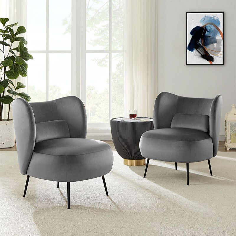 27.5"Wide Pillow Back Armless Slipper Accent Chair for Bedroom Clearhalo 'Accent Chairs' 'accent_chairs' 'Chairs & Seating' 'furn' 'furn_accent_chairs' 'Furniture' 'Living Room Furniture' 1200x1200_944f4086-d145-4d97-9598-5ab807298cd4