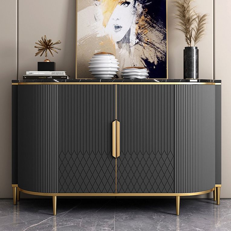 Glam -stijl Stone Buffet Sideboard 35.4 "H Deur Dining Room Buffet Server