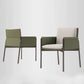 Matte Finish Hotel Dining Chair Contemporary Upholstered Solid Back Arm Chair