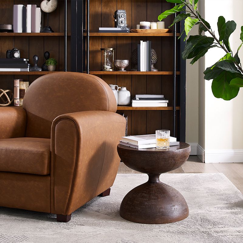 Round Old Solid Wood Table with Pedestal Base Design French Country Style Side Table Clearhalo 'Coffee & Accent Tables' 'End & Side Tables' 'end_side_tables' 'furn' 'furn_end_side_tables' 'Furniture' 'Living Room Furniture' 1200x1200_94513721-ab38-4d43-bba7-f55bc2e1883d