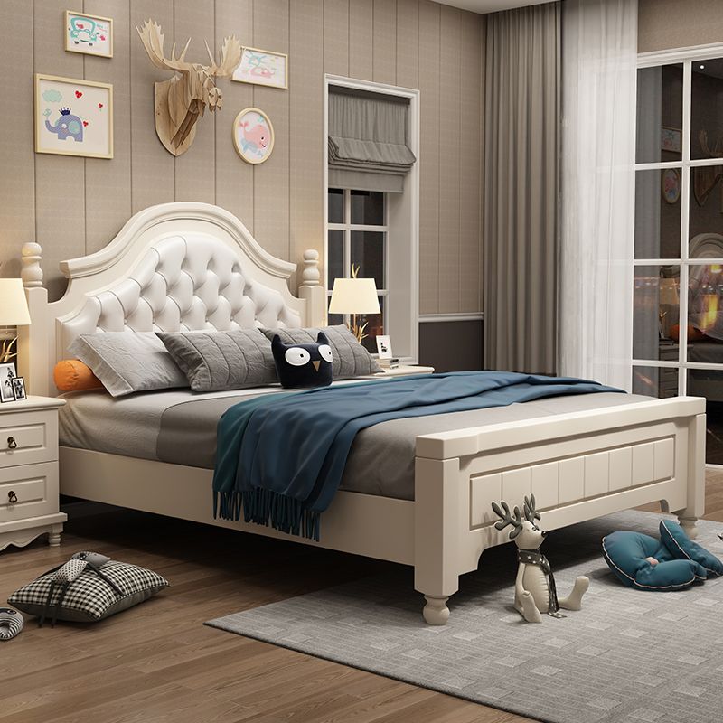 Solid Wood and Headboard Standard Bed Arched Bed with Custom Gold Legs