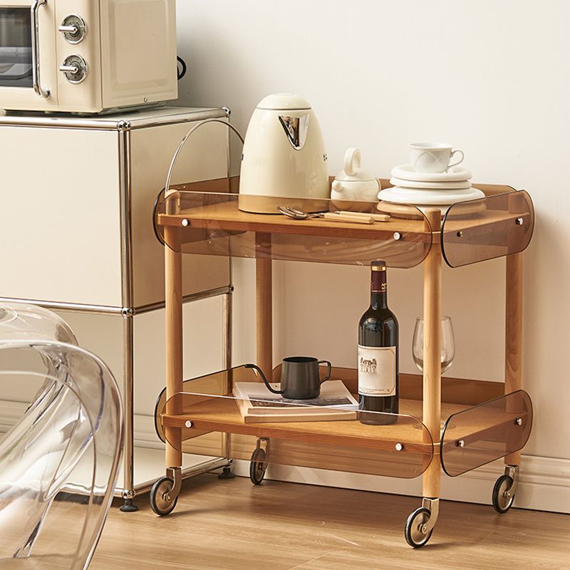 Wooden Side Table Tray Top Side End Table with Wheels in Brone Clearhalo 'Coffee & Accent Tables' 'End & Side Tables' 'end_side_tables' 'furn' 'furn_end_side_tables' 'Furniture' 'Living Room Furniture' 1200x1200_945357a5-844b-462b-8b36-4f92d7e6827c