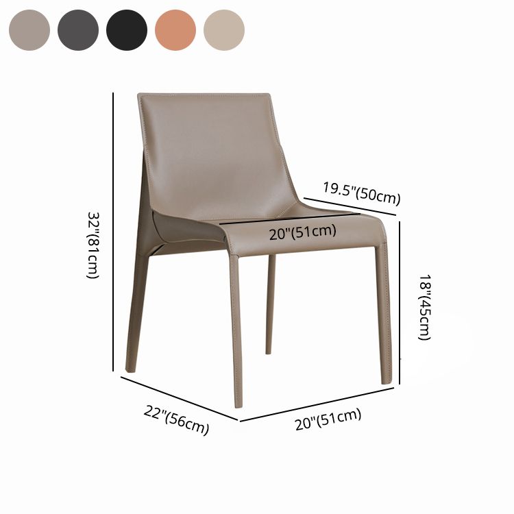 Contemporary Metal Dining Armless Chair Leather Dining Side Chair for Home Use Clearhalo ' kitchen&dining_furn' 'Dining Chairs' 'Dining Tables & Seating' 'dining_chair' 'furn' 'furn_dining_chair' 'Furniture' 'furniture_dining_chair' 'Kitchen & Dining Furniture' 'kitchen' 1200x1200_94543a3e-a821-4460-a9fb-11fb4a93aba4