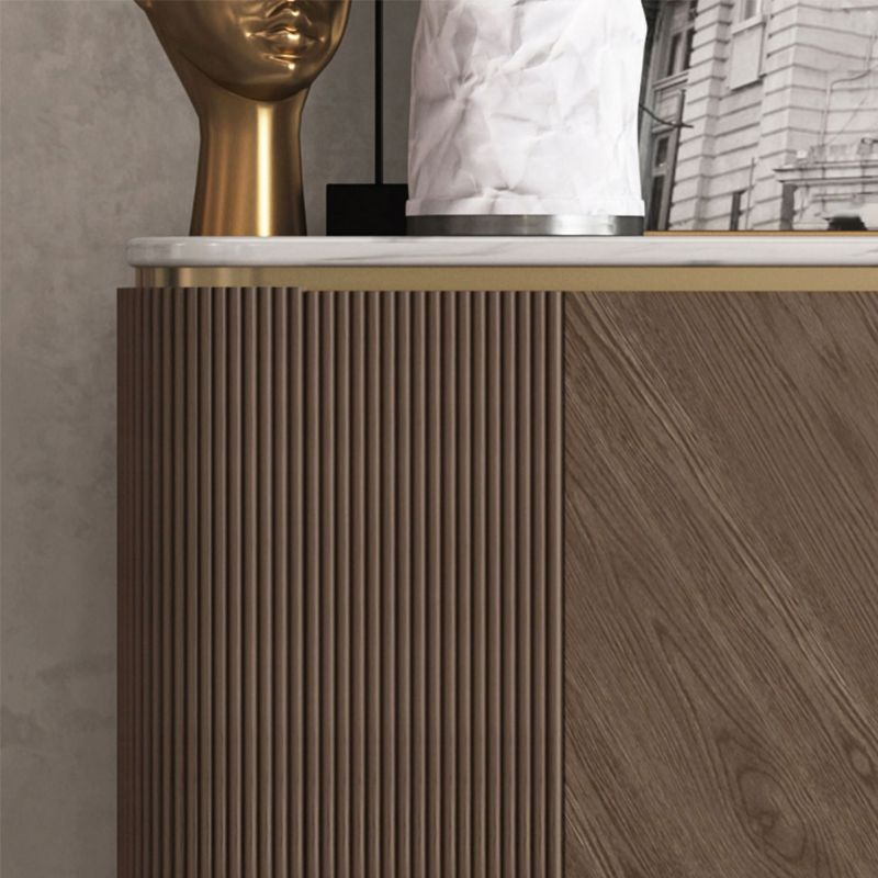 Glam Side Board Marble Sideboard Cabinet with Doors for Kitchen Clearhalo 'buffet_sideboard' 'Buffets & Sideboards' 'furn' 'furn_buffet_sideboard' 'Furniture' 'Kitchen & Dining Furniture' 1200x1200_9456c04c-4cd6-47ec-a443-85394a48fc2a