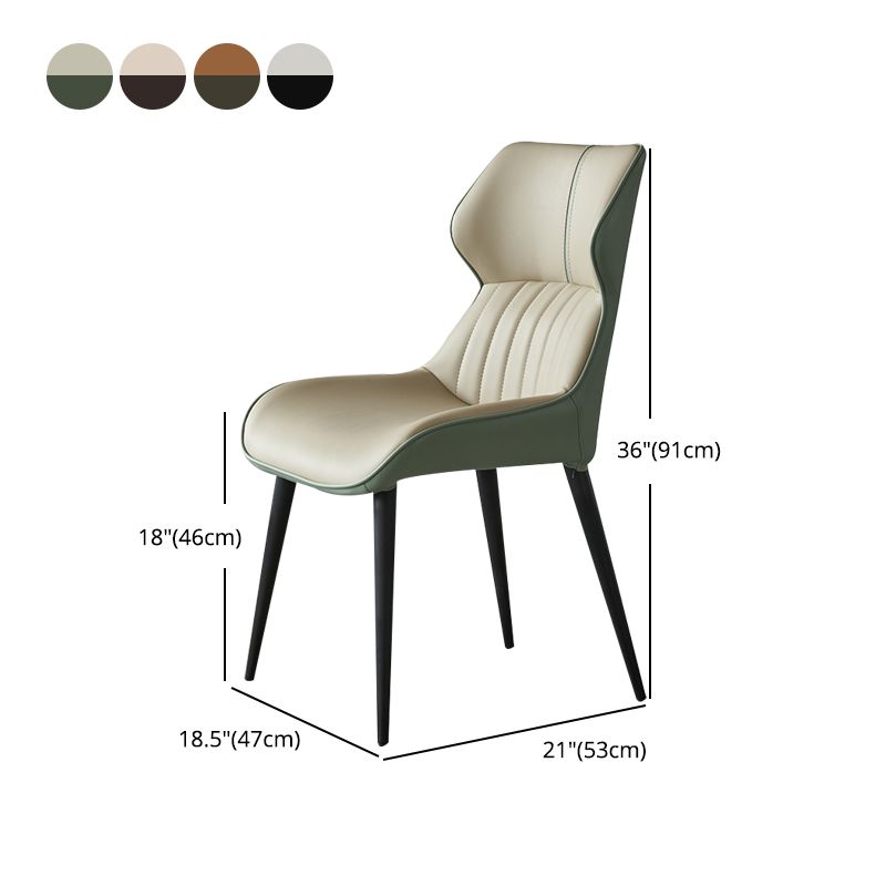 Contemporary Dining Chairs Leather Curved Parsons Arm Chair for Brasserie Clearhalo ' kitchen&dining_furn' 'Dining Chairs' 'Dining Tables & Seating' 'dining_chair' 'furn' 'furn_dining_chair' 'Furniture' 'furniture_dining_chair' 'Kitchen & Dining Furniture' 'kitchen' 1200x1200_9457777f-40f5-43f5-a872-bc3e0c8dfb7a