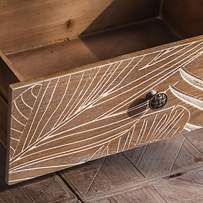 Solid Wood Side Cabinet Stain Resistant Distressed Wood Accent Cabinet