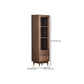 66.9" Tall 2-Drawer Accent Cabinet Solid Wood Glass Paned Side Cabinet in Walnut Brown Clearhalo 'Cabinets & Chests' 'cabinets_chests' 'furn' 'furn_cabinets_chests' 'Furniture' 'Living Room Furniture' 1200x1200_94588249-c943-43c9-b2a5-81653e78f020