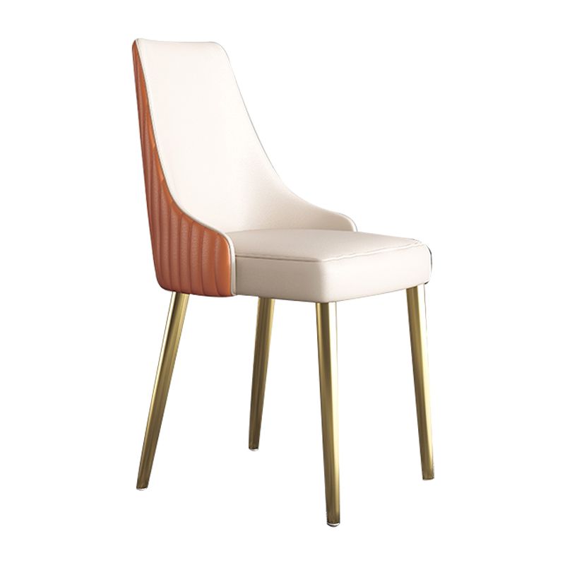 Glam Faux Leather Dining Armless Chair Metal Dining Room Chair for Home Use Clearhalo ' kitchen&dining_furn' 'Dining Chairs' 'Dining Tables & Seating' 'dining_chair' 'furn' 'furn_dining_chair' 'Furniture' 'furniture_dining_chair' 'Kitchen & Dining Furniture' 'kitchen' 1200x1200_9459d487-09f4-46a5-8077-8b4dc6d98e06