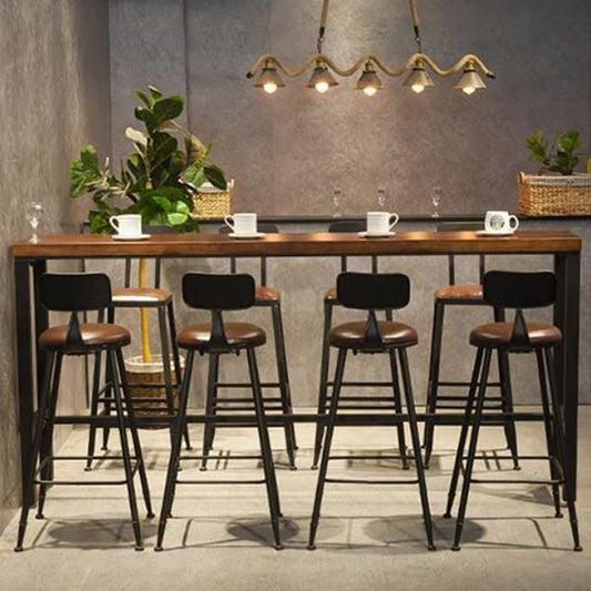 Tavolo da bar del patio rettangolo di rettangolo di rettangolo tavolo da cocktail marrone