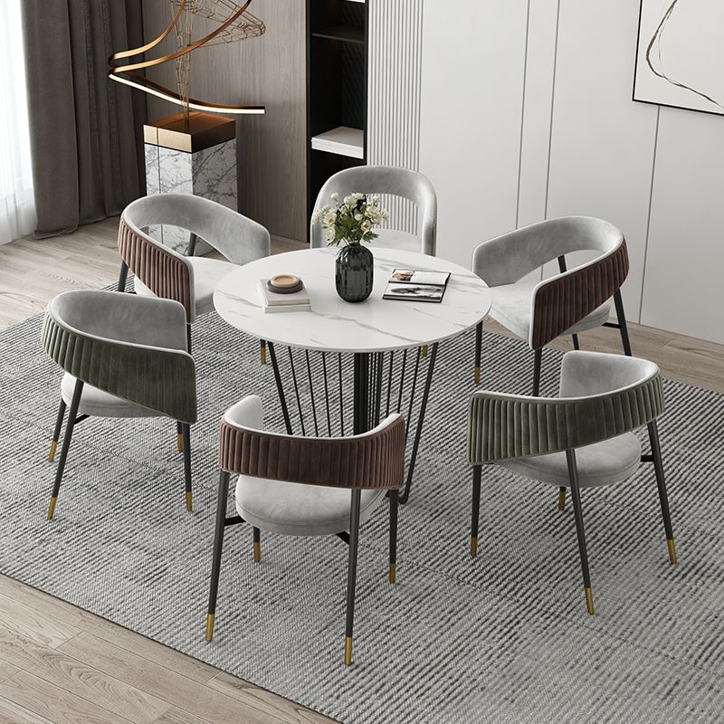 Moderne gesinterde stenen eettafel 1/2/5/7-delige ronde eettafelset