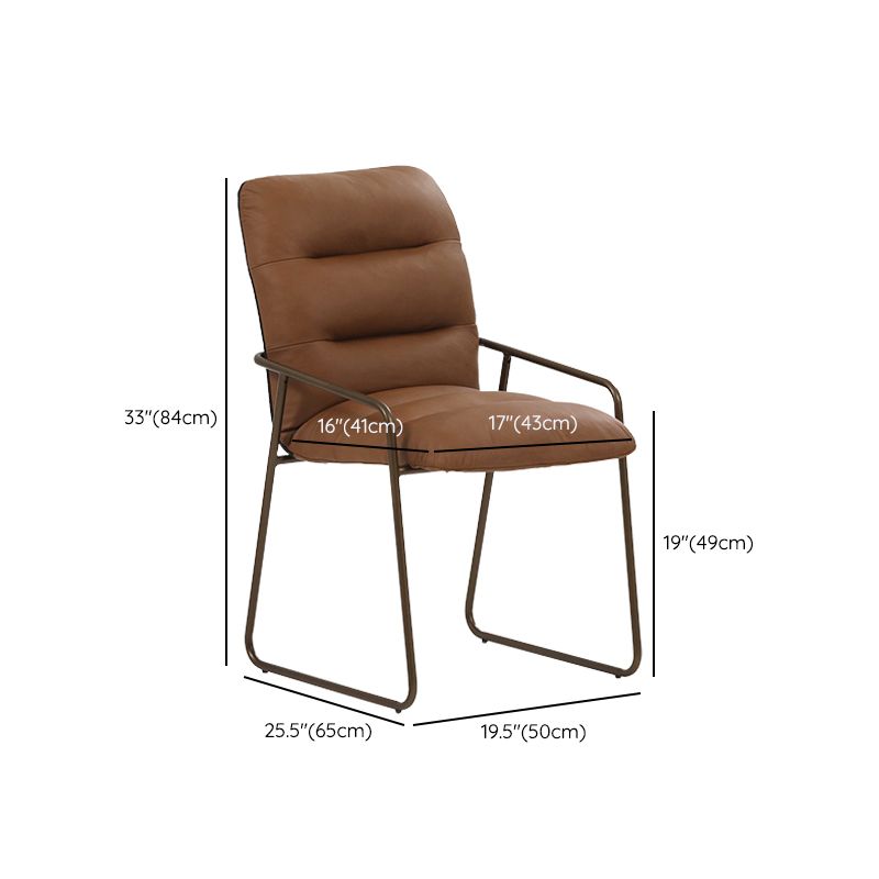 In pelle glam in pelle parsons back metal bash home usa sedia braccio salariale