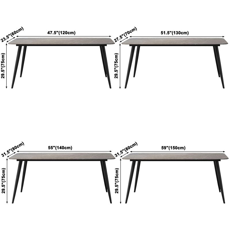 Simplicity Style Sintered Stone Dining Table 4 Legs Carbon Steel Base Rectangle Table for Home Clearhalo ' dining_table' 'Dining Tables & Seating' 'Dining Tables' 'furn' 'furn_dining_table' 'Furniture' 'furniture_dining_table' 'Kitchen & Dining Furniture' 'kitchen&dining_furn' 'kitchen' 'kitchen_dining_table' 1200x1200_9461ed3f-1d1a-42ef-9081-1629ca0ce4c8