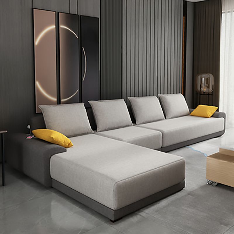 Contemporary Loose Back Removable Cushions Sofa with Reversible Chaise for Living Room Clearhalo 'furn' 'furn_sectionals' 'Furniture' 'furniture_sectionals' 'kitchen' 'kitchen_sectionals' 'Living Room Furniture' 'Sectionals' 1200x1200_9463c39e-6caf-4545-9b45-36705bbe662f