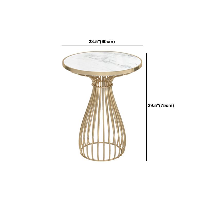 Mesa redonda de piedra para la mesa de comedor de lujo con base de metal