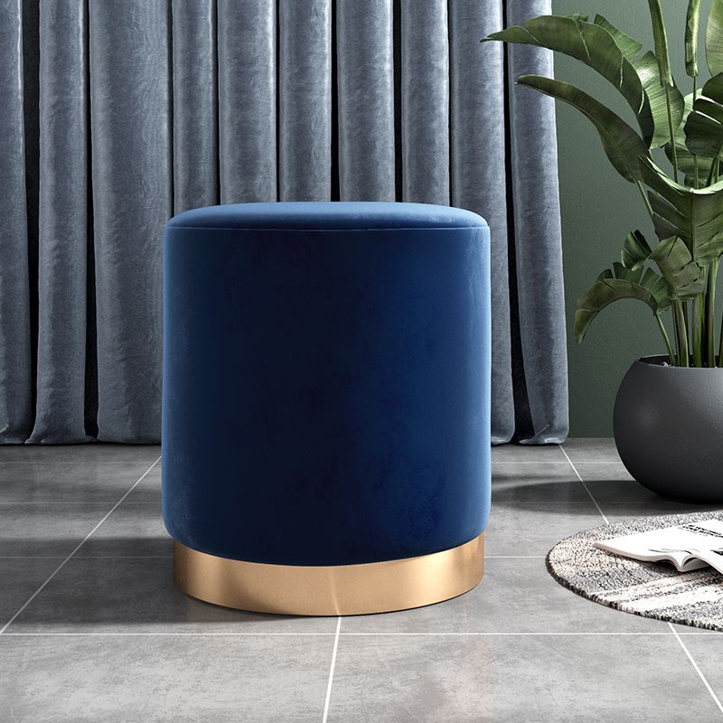 Glam Velvet Pouf Chair Plain Cylinder Shape Metal Frame Water Resistant Ottoman Footrest Clearhalo 'furn' 'furn_ottomans_poufs' 'Furniture' 'Living Room Furniture' 'Ottomans & Poufs' 'ottomans_poufs' 1200x1200_94650a92-5917-4550-8fd5-5b6781a8c51e