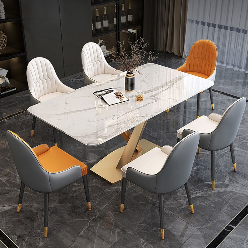 Nordic 1/5/7 Stücke Esszahlen Rechteck Stein Esstisch Set für Wohnzimmer