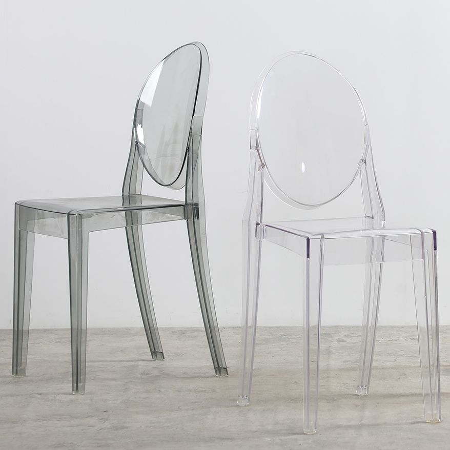 Acrylic Modern Indoor-Outdoor Side Chair Home Open Back Dining Side Chair Clearhalo ' kitchen&dining_furn' 'Dining Chairs' 'Dining Tables & Seating' 'dining_chair' 'furn' 'furn_dining_chair' 'Furniture' 'furniture_dining_chair' 'Kitchen & Dining Furniture' 'kitchen' 1200x1200_94679646-c928-4443-9354-2def86a2774e