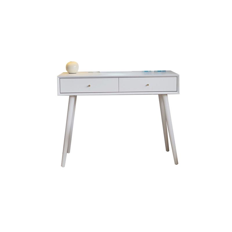 Tabouret de caisse de maquillage en bois en miroir blanc, 30,31 "h