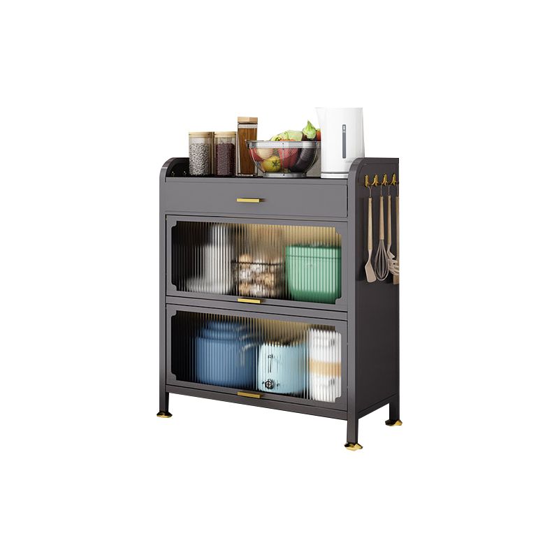 Server di pranzo in metallo contemporaneo server buffet nero per sala da pranzo