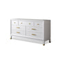 Commode en bois massif avec coffre de rangement Classic Glam de 17,55 pouces avec 5/7/9 tiroirs