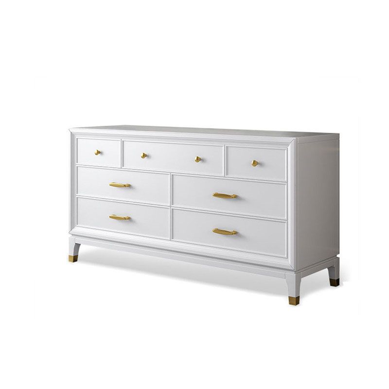 Commode en bois massif avec coffre de rangement Classic Glam de 17,55 pouces avec 5/7/9 tiroirs