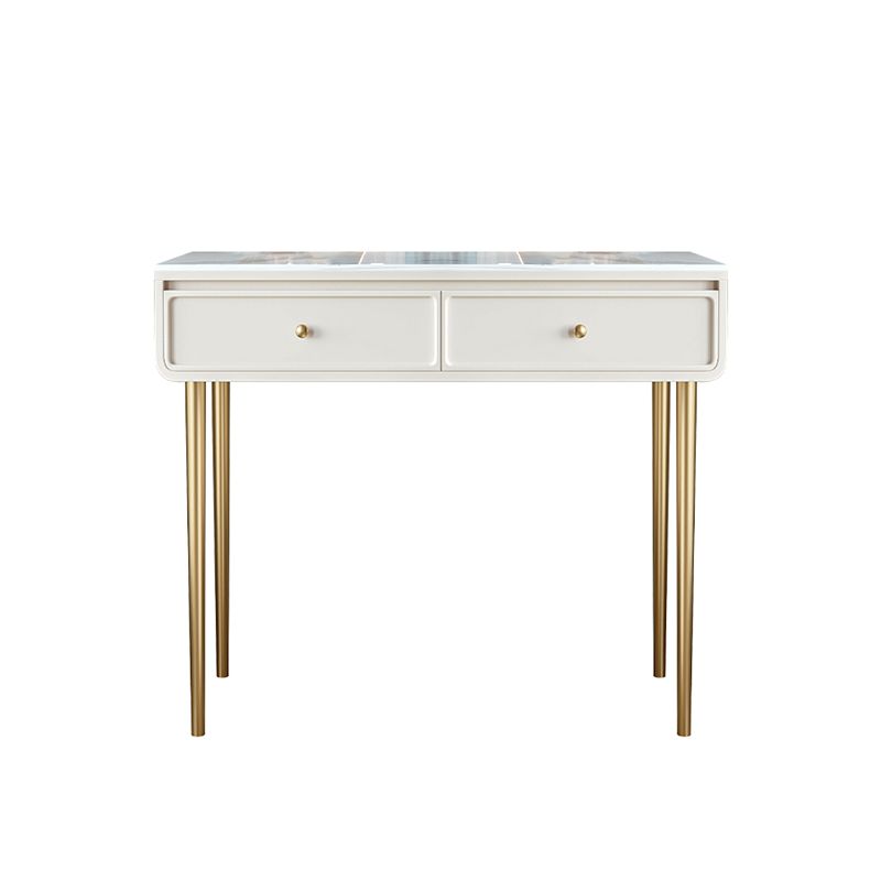 2つの引き出しを備えた木材の虚栄心石トップドレッシングテーブルの白い