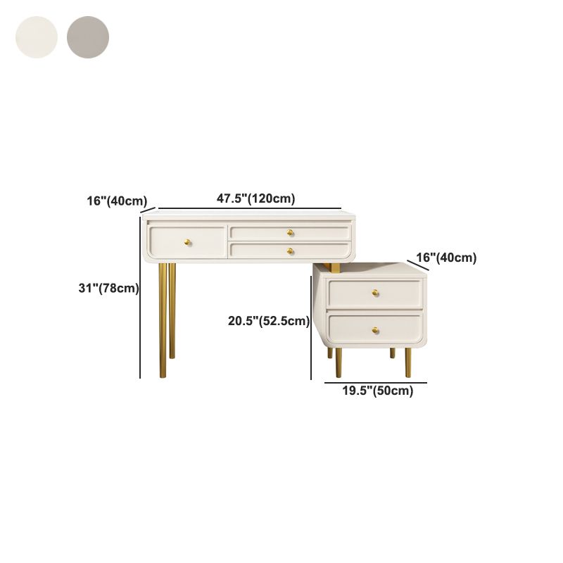 3/5 opbergladen make-up ijdelheid massief hout en stenen kaptafel