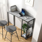 Rectangle Sintered Stone Bar Table Black and Metal Base Bar Table for Kitchen Living Room Clearhalo 'Bar Furniture' 'Bar Tables' 'bar_tables' 'furn' 'furn_bar_tables' 'Furniture' 'Kitchen & Dining Furniture' 1200x1200_946f7ea1-6af0-4f2e-887d-addfd66564a0