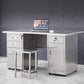 Rectangular Shaped Writing Desk Stainless Steel in Silver for Office