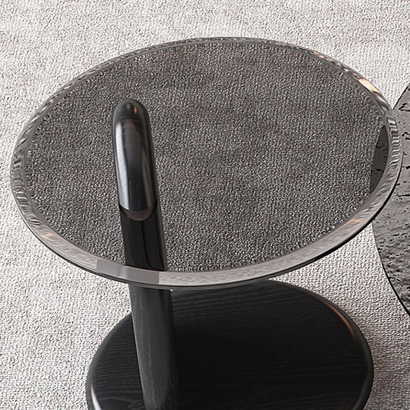 Glass Top Coffee Table Black Modern Round 3 Legs Cocktail Table Clearhalo 'Coffee & Accent Tables' 'Coffee Tables' 'coffee_tables' 'furn' 'furn_coffee_tables' 'Furniture' 'Living Room Furniture' 1200x1200_94708de0-13c3-442c-9a27-7c3bf12bd9b6