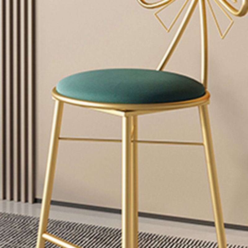 Glam Armless Backrest Counter Stool Iron Cashier Bar Stool with Cushion and Pedal Clearhalo 'Bar Furniture' 'Bar Stools' 'bar_stools' 'furn' 'furn_bar_stools' 'Furniture' 'Kitchen & Dining Furniture' 1200x1200_94713b89-8551-4f64-b917-a978b546612f