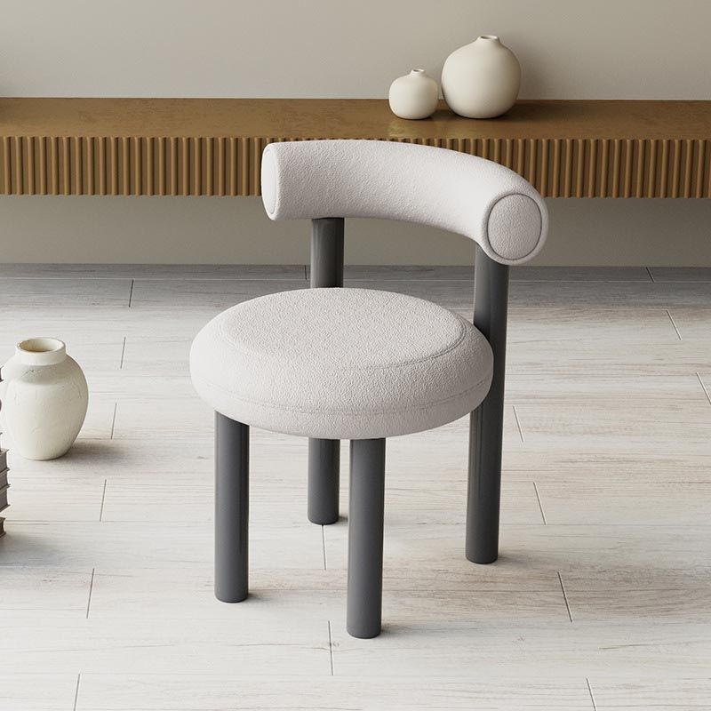 Contemporary Linen Dining Chair Open Back Dining Side Furniture in Matte Finish Clearhalo 'Dining Chairs' 'Dining Tables & Seating' 'dining_chair' 'furn' 'furn_dining_chair' 'Furniture' 'Kitchen & Dining Furniture' 1200x1200_9472002d-62c4-4cb5-b2b4-3cbc0b6567a0