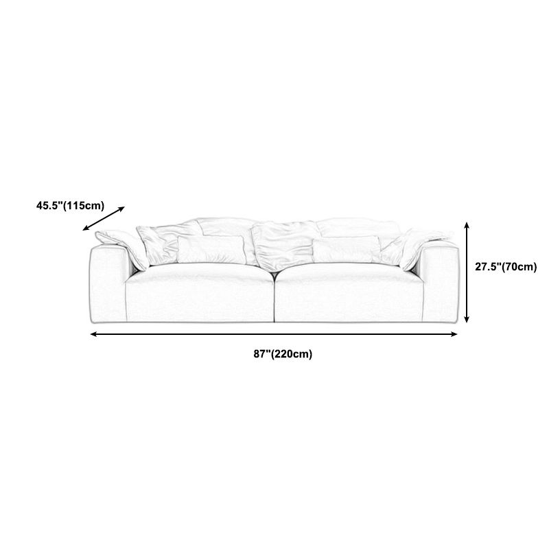 Creamy-White Contemporary Microsuede Tuxedo Arm Sofa for Living Room, Apartment Clearhalo 'furn' 'furn_sofas' 'Furniture' 'furniture_sofas' 'Living Room Furniture' 'Sofa' 'sofas' 1200x1200_9472eb23-f518-4c6c-a847-9af7bc929b40