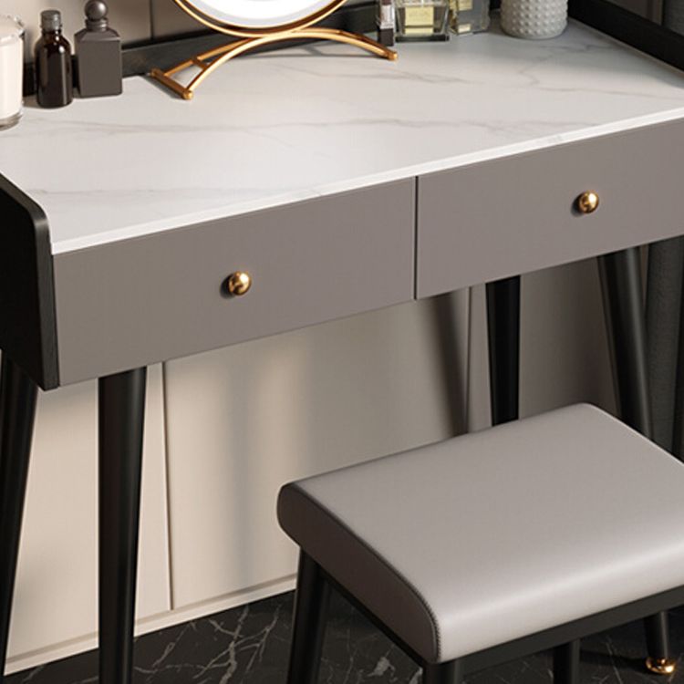 Contemporary Makeup Vanity Desk Stone Dressing Table with Drawer