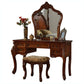 3-Piece Standing Brown Vanity Dressing Table Set with Makeup Table and Stool Clearhalo 'Bedroom Furniture' 'furn' 'furn_makeup_vanities' 'Furniture' 'Makeup Vanities' 'makeup_vanities' 1200x1200_9475fff1-4642-40c0-aa99-e09566ceb3be