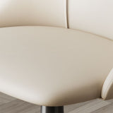 Léchardie de chaise de bras sans bras rembourrée avec base en métal pour salle à manger