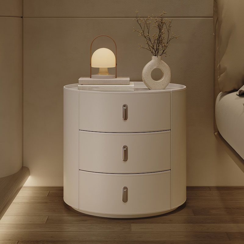 Contemporary Night Table Stone Accent Table Nightstand with 3 Drawers for Home Clearhalo 'Bedroom Furniture' 'furn' 'furn_night_stand' 'Furniture' 'night_stand' 'Nightstands' 1200x1200_947970d9-1e65-4720-9132-212e68129d97