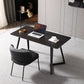 Black Rectangular Office Desk with Black Metal Base Modern Desk Clearhalo 'furn' 'furn_office_desk' 'Furniture' 'Office Desks' 'Office Furniture' 'office_desk' 1200x1200_94798023-7044-43eb-a479-0f5a144c2c62