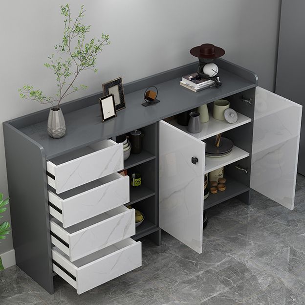 Moderno legno ingegnerizzato 39 "h sideboard buffet sala da pranzo buffet server in grigio