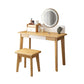 Vanité de maquillage de table en bois massif de 29,52 "Hauteur avec miroir et tiroirs
