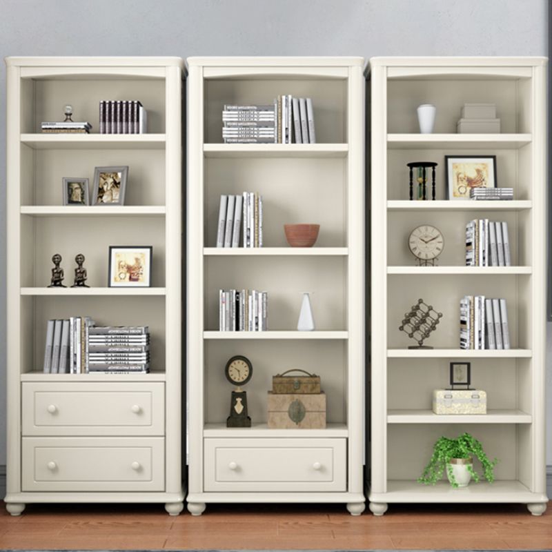 Wood Standard Bookshelf White Contemporary Bookcase with Shelves Clearhalo 'Bookcases' 'furn' 'furn_bookcases' 'Furniture' 'Office Furniture' 1200x1200_947b81c9-1313-413c-ae60-af14bfd8e2f3