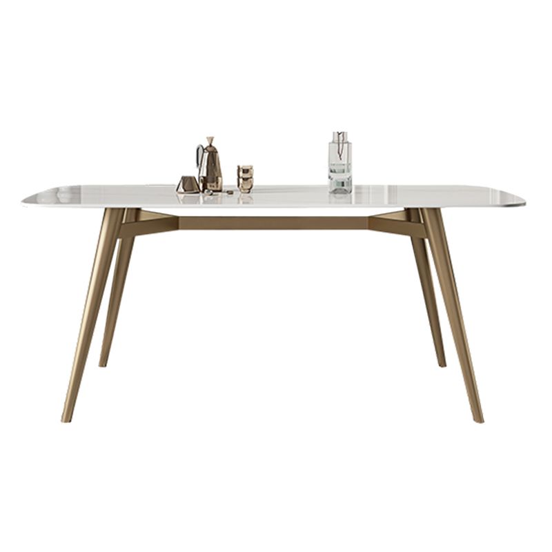 Contemporary Dining Table Sintered Stone Dining Table with 4 Gold Legs Clearhalo ' dining_table' 'Dining Tables & Seating' 'Dining Tables' 'furn' 'furn_dining_table' 'Furniture' 'furniture_dining_table' 'Kitchen & Dining Furniture' 'kitchen&dining_furn' 'kitchen' 'kitchen_dining_table' 1200x1200_947c6e61-1468-4225-8be1-e5fc50411e7a