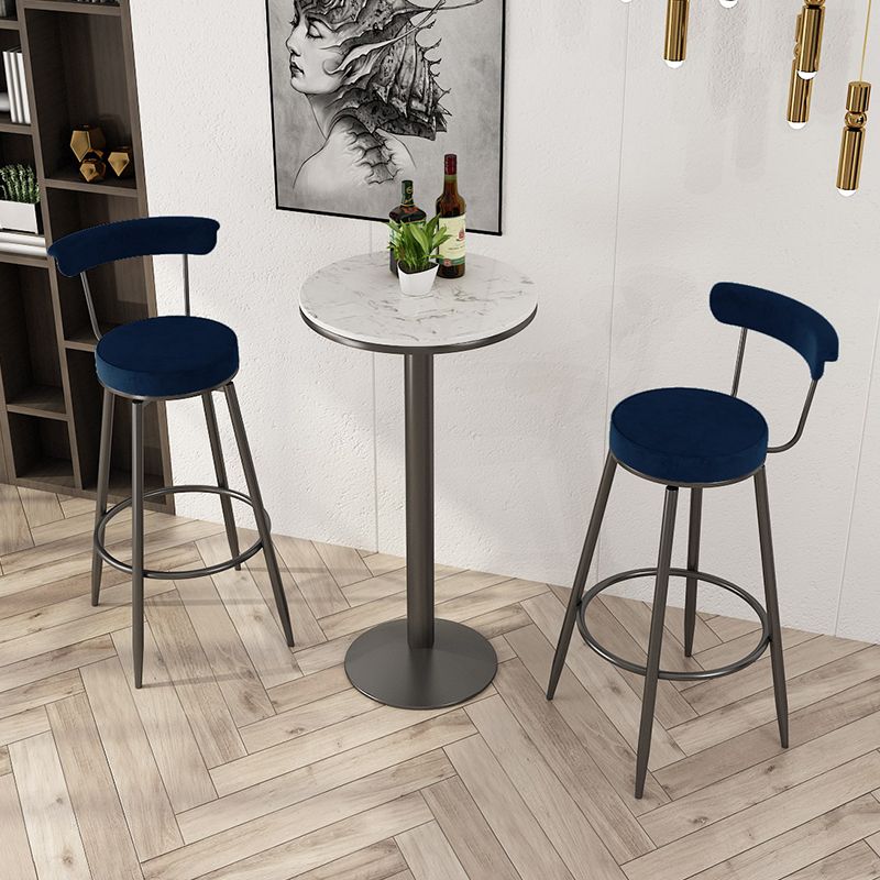 Glam White Marble Counter Table with Round Table Top Pedestal Table - 42" H Clearhalo 'Bar Furniture' 'Bar Tables' 'bar_tables' 'furn' 'furn_bar_tables' 'Furniture' 'furniture_bar_tables' 'Kitchen & Dining Furniture' 1200x1200_947c7245-7189-4fbc-91bf-b62112b9c4d3